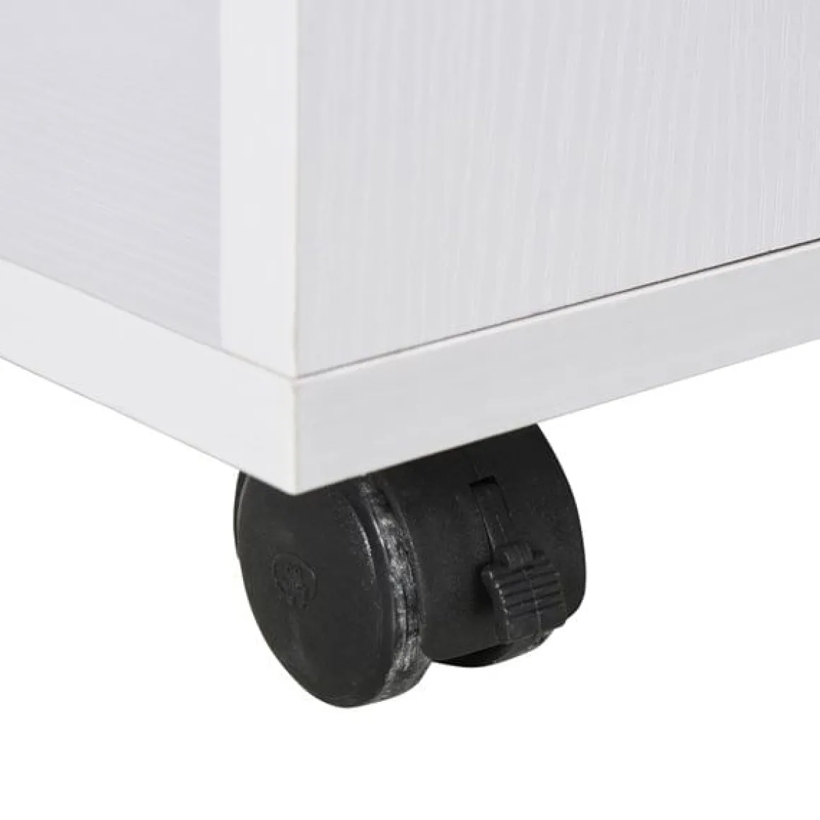 Soporte para impresora Homcom con ruedas+estantes blanco 65,5x60x50 cm