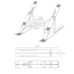 Soporte para portátil y Tablet Aisens LPS3M-177/9 10-15'' plegable con funda