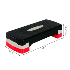 Step para fitness Homcom altura regulable 2 niveles 120kg negro/rojo