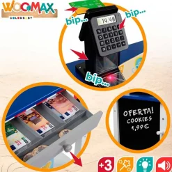 Supermercado de juguete Woomax 27 accesorios +3A azul/blanco 70x48x30 cm