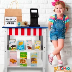 Supermercado de juguete Woomax 27 accesorios +3A azul/blanco 70x48x30 cm