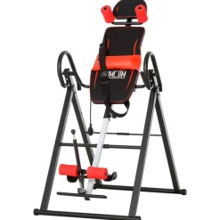 Tabla de inversión plegable para espalda negro/rojo 148x108x69 cm