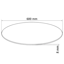 Tablero de mesa de cristal templado redondo Ø60 cm