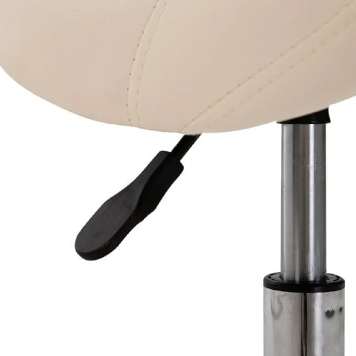 Taburete de trabajo Homcom con ruedas giratorias blanco 49-61x52x53 cm