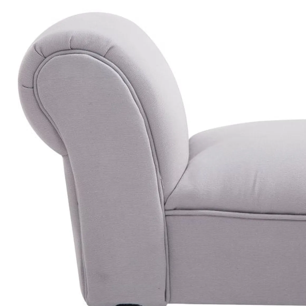 Taburete pie de cama con brazos tapizados gris 130kg 102x31x51 cm