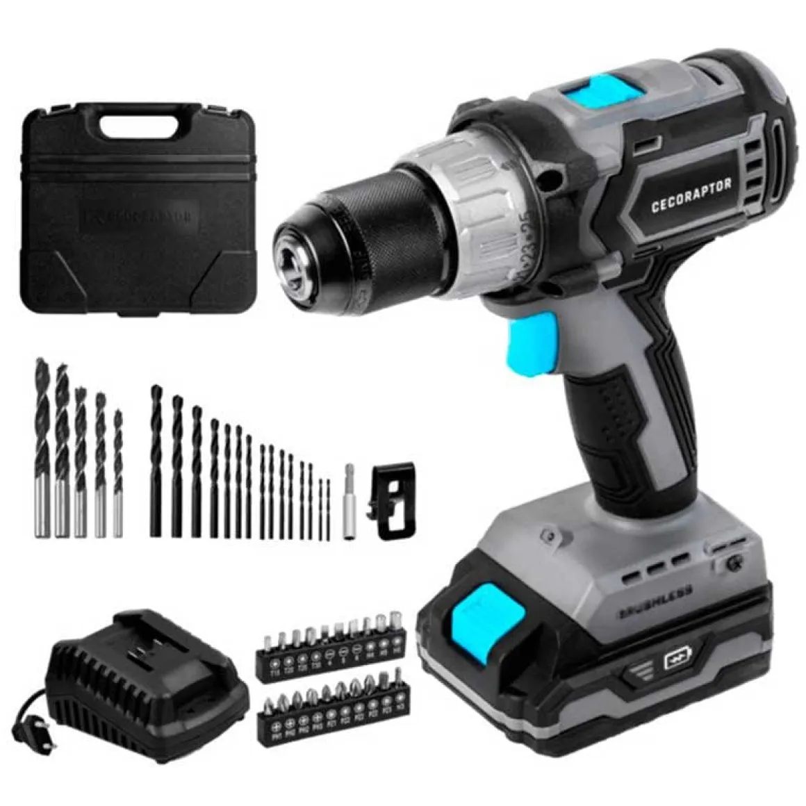 Taladro Atornillador Cecotec Cecoraptor Perfect Drill 2020 Brushless Ultra 20v 2000mah 2000rpm Gris