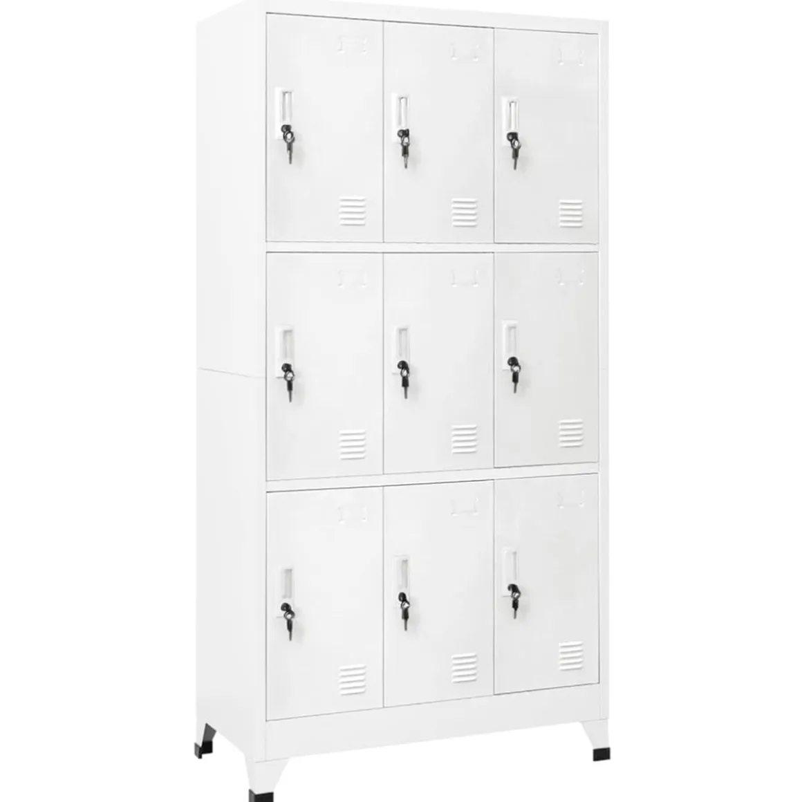 Taquilla de acero con 9 compartimentos blanco 180x90x45 cm