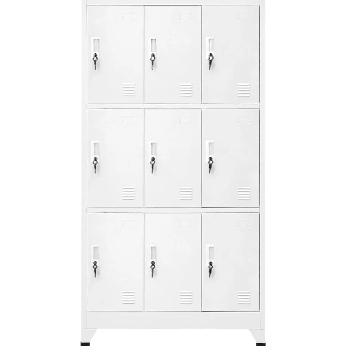 Taquilla de acero con 9 compartimentos blanco 180x90x45 cm