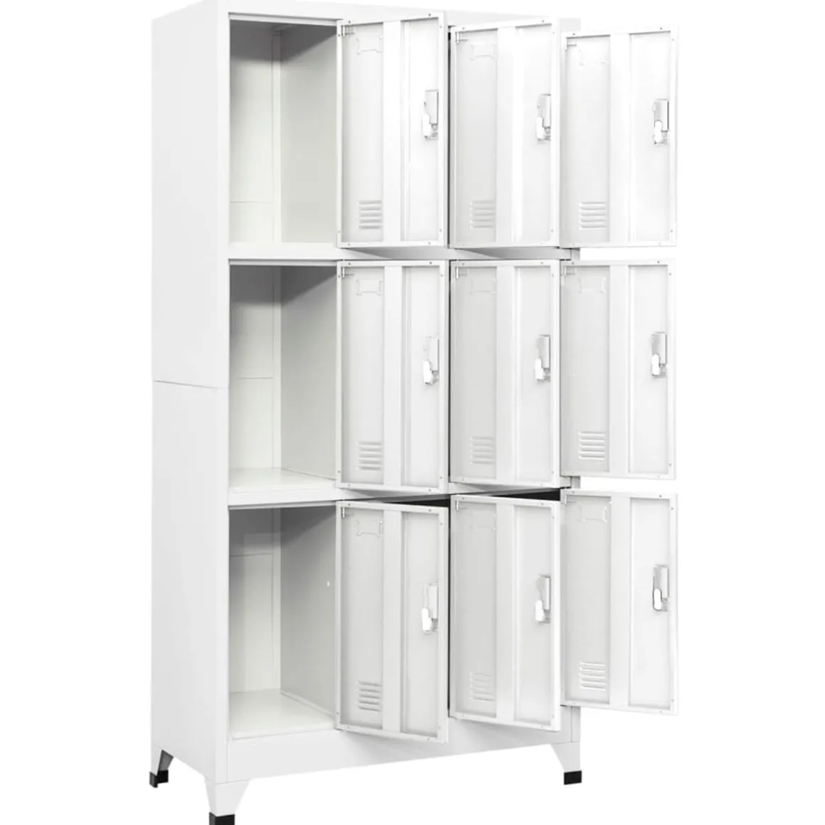 Taquilla de acero con 9 compartimentos blanco 180x90x45 cm
