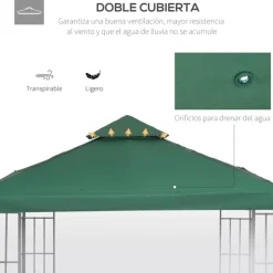 Techo de repuesto Outsunny 2 niveles 300x300 cm