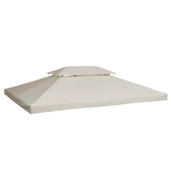 Techo de repuesto para carpa Outsunny 2 niveles crema 400x300 cm