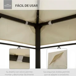 Techo de repuesto para carpa Outsunny 2 niveles crema 400x300 cm