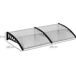 Tejadillo protecor Outsunny transparente 27x200x96 cm
