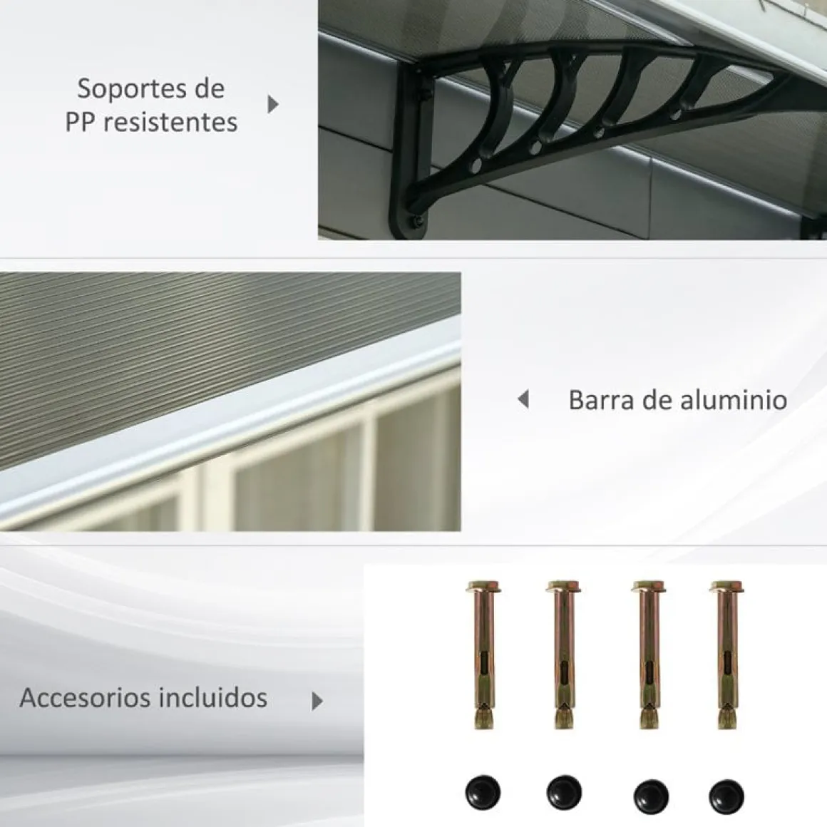 Tejadillo protector Outsunny marrón 300x96x27 cm