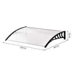 Tejadillo protector Outsunny transparente 150x90x25 cm