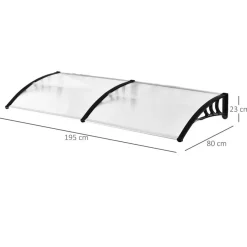Tejadillo protector Outsunny transparente 195x80 cm