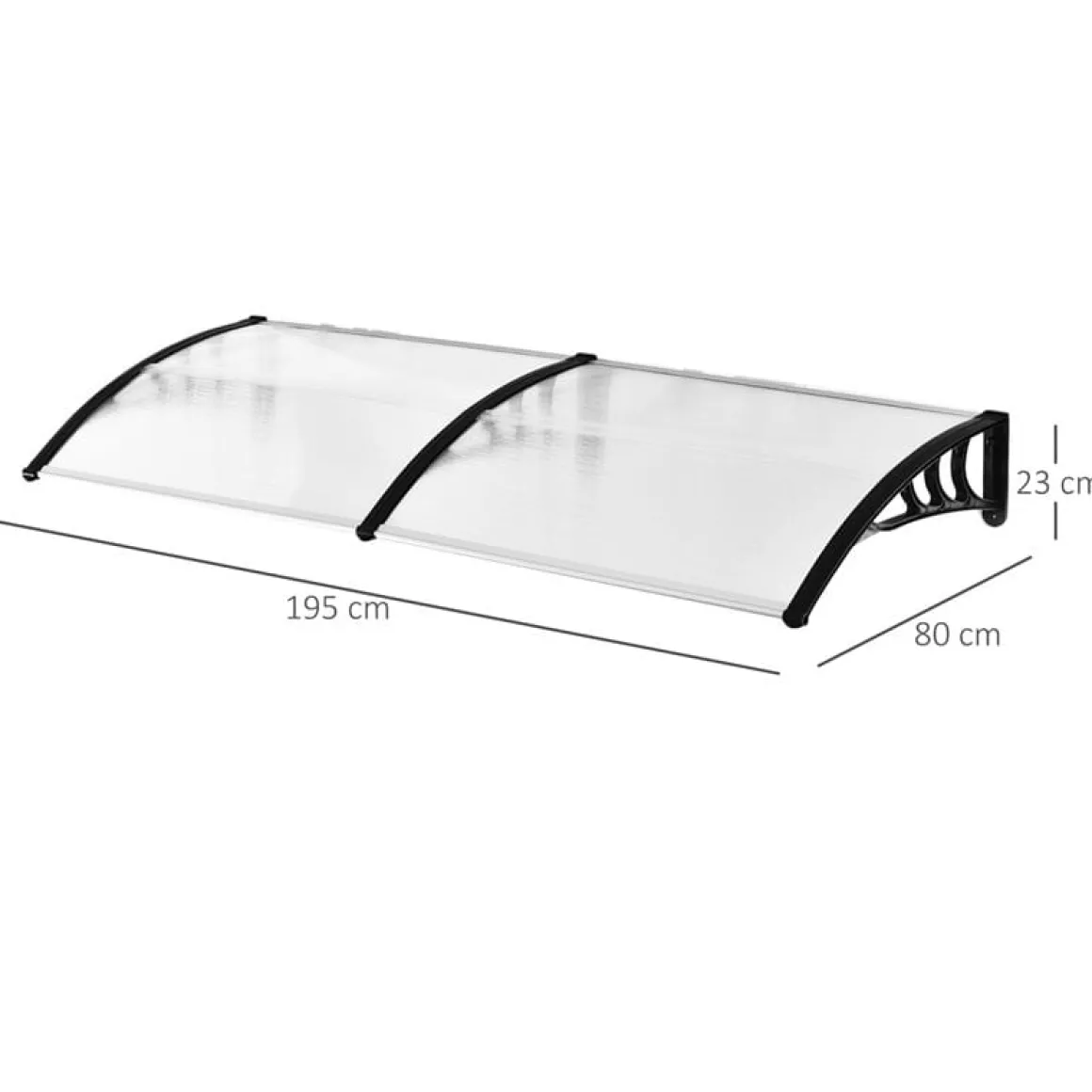 Tejadillo protector Outsunny transparente 195x80 cm