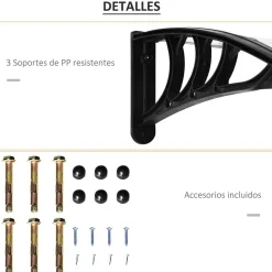 Tejadillo protector Outsunny transparente 195x80 cm