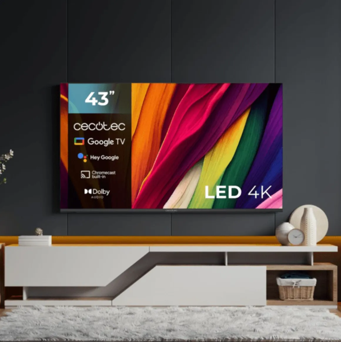 Televisor Smart TV Cecotec A4 series ALU40043 43’’ 4K UHD Android 11 F negro