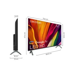 Televisor Smart TV Cecotec TV LED A4 series ALH50032 32’’ HD Google TV E negro