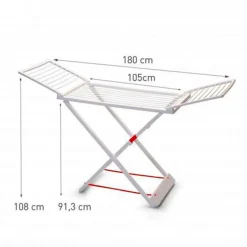 Tendedero de ropa Plasticforte plegable 2 alas blanco 108x180x55 cm