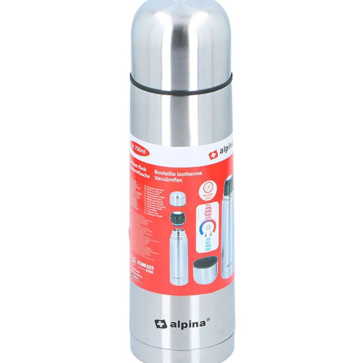 Termo Alpina doble tapón acero inoxidable 750ml