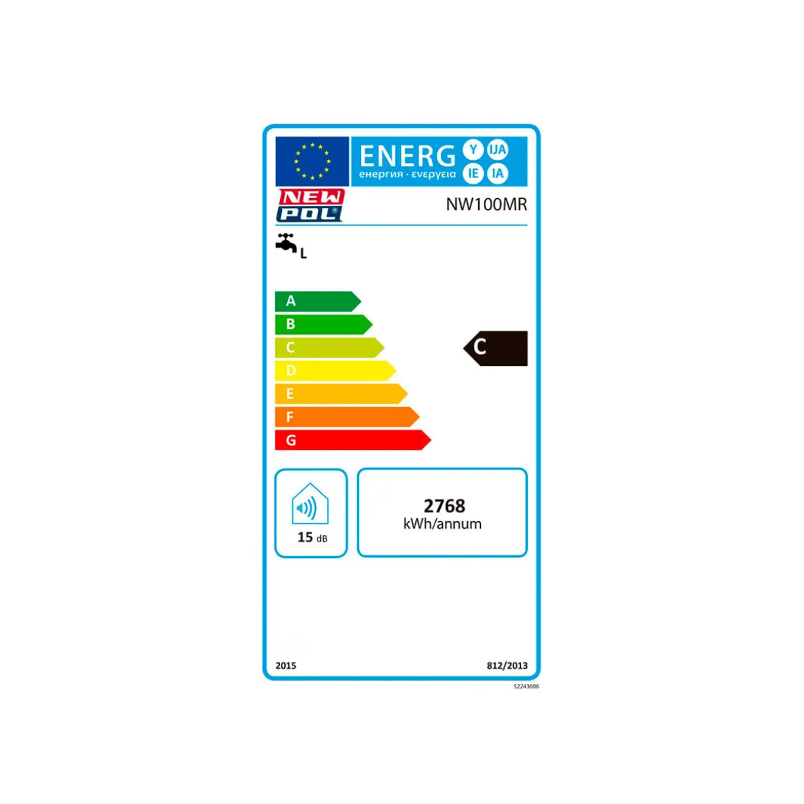 Termo eléctrico New Pol NW100MR 100L 1980W control mecánico C blanco