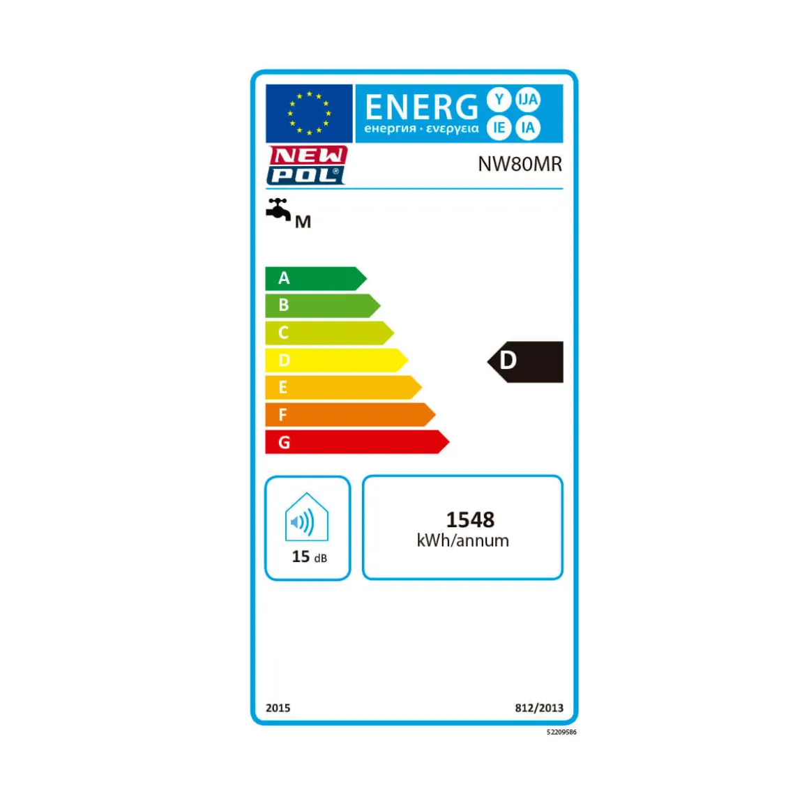 Termo eléctrico New Pol NW80MR 80L control mecánico D blanco