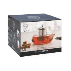 Tetera Serenia Quid filtro inox con tapa vidrio transparente 1L