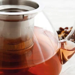Tetera Serenia Quid filtro inox con tapa vidrio transparente 1L