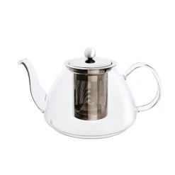 Tetera Serenia Quid filtro inox con tapa vidrio transparente 1L