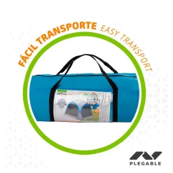 Tienda de campaña Aktive con mosquitera azul/gris 260x350x350 cm