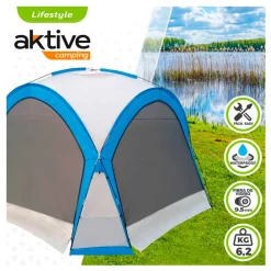 Tienda de campaña Aktive con mosquitera azul/gris 260x350x350 cm