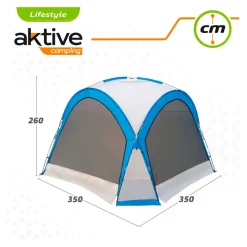 Tienda de campaña Aktive con mosquitera azul/gris 260x350x350 cm