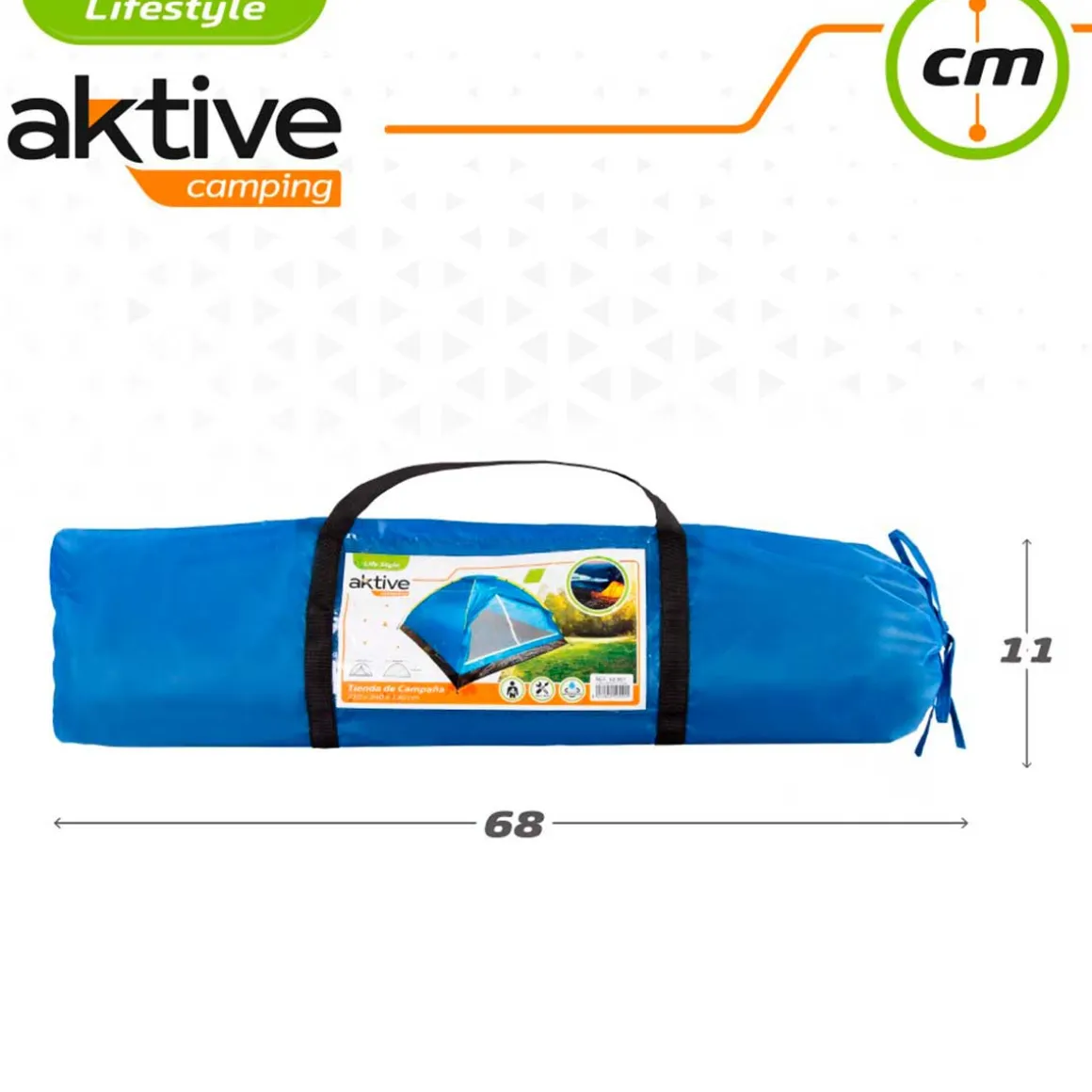 Tienda de campaña Dome Aktive Camping 4 personas azul 130x210x240 cm