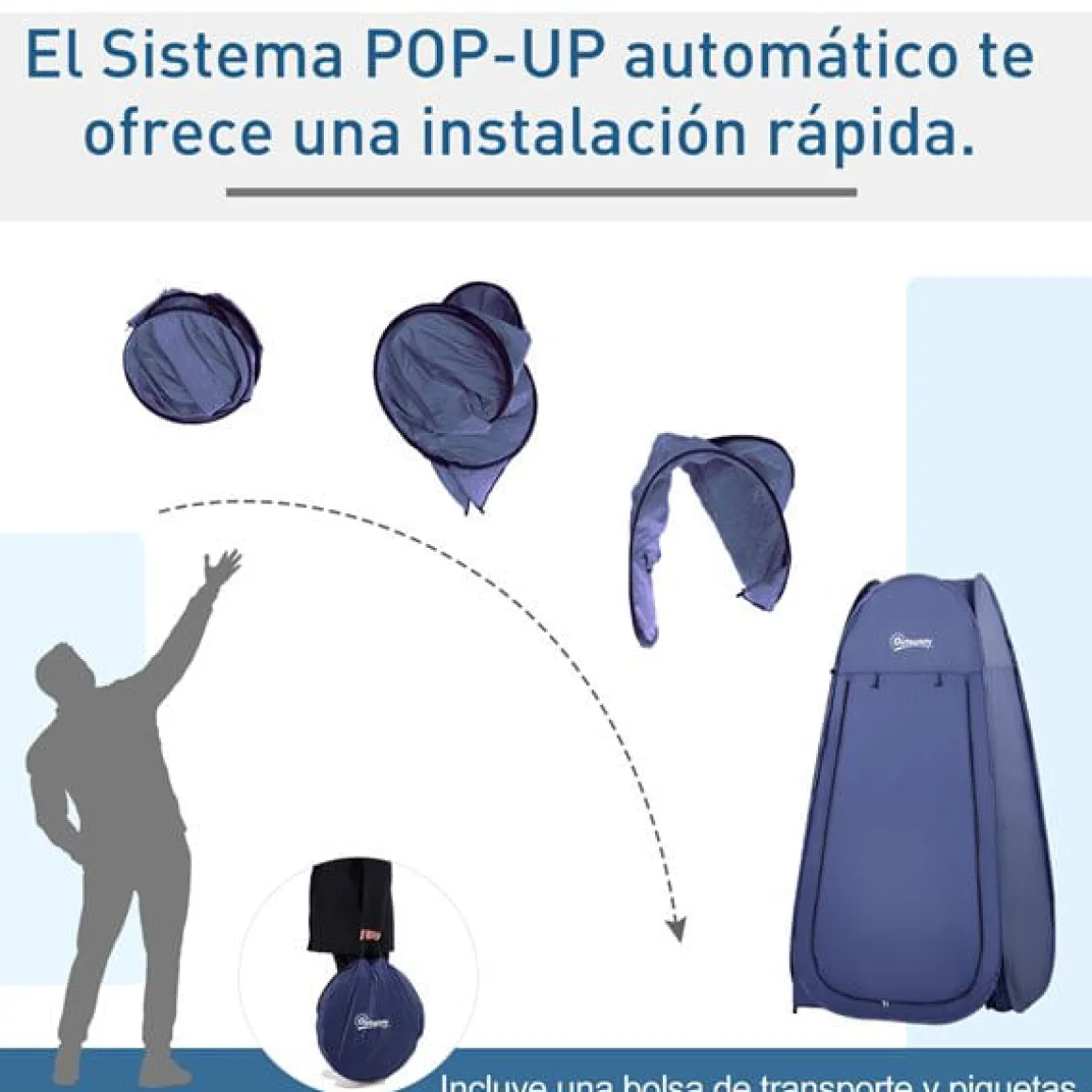 Tienda de campaña multifuncional Outsunny impermeable plegable Pop-Up azul 185x100x100 cm