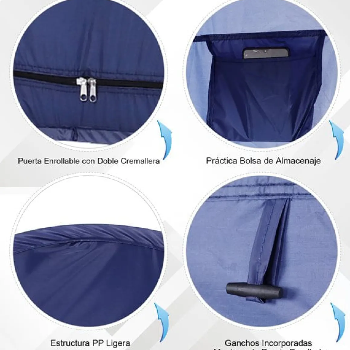 Tienda de campaña multifuncional Outsunny impermeable plegable Pop-Up azul 185x100x100 cm