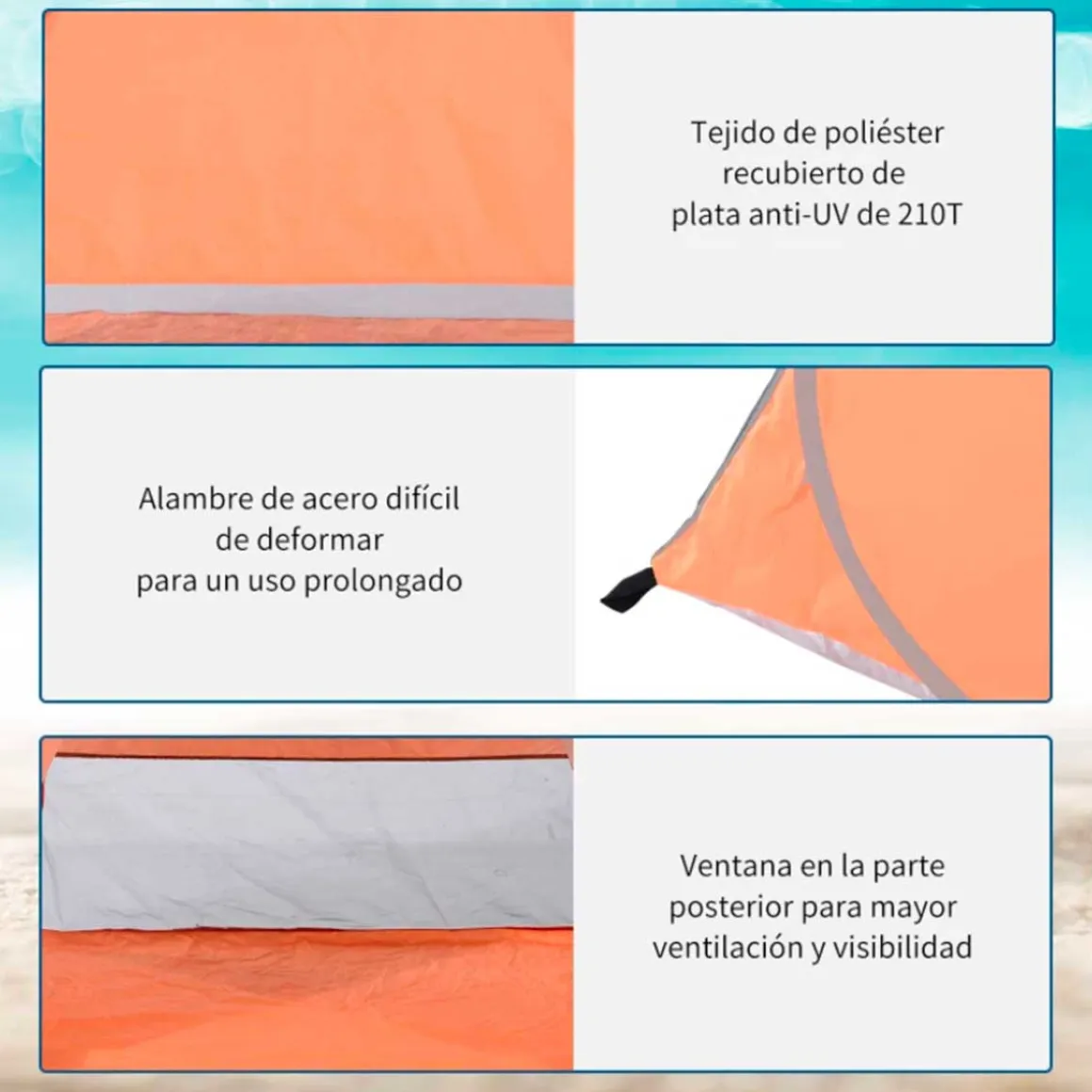 Tienda de campaña Outsunny 1/2 plazas pop-up naranja 119x150x200 cm