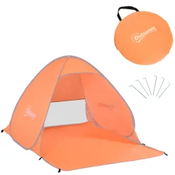 Tienda de campaña Outsunny 1/2 plazas pop-up naranja 119x150x200 cm