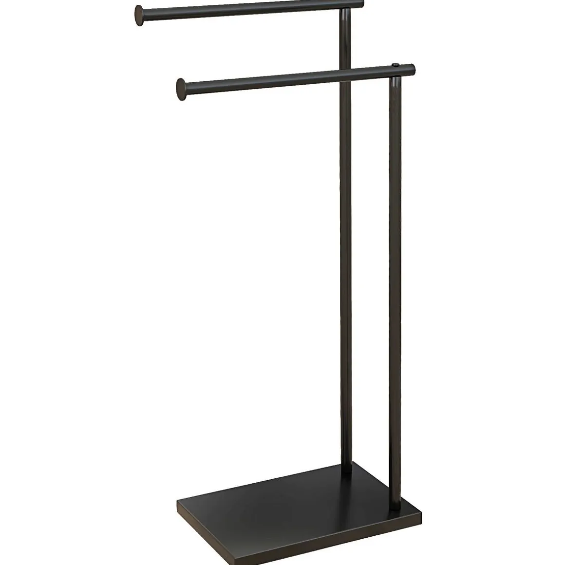 Toallero de pie Excalibur Homcom forma L 2 barras para colgar metal negro 78x35,5x20 cm
