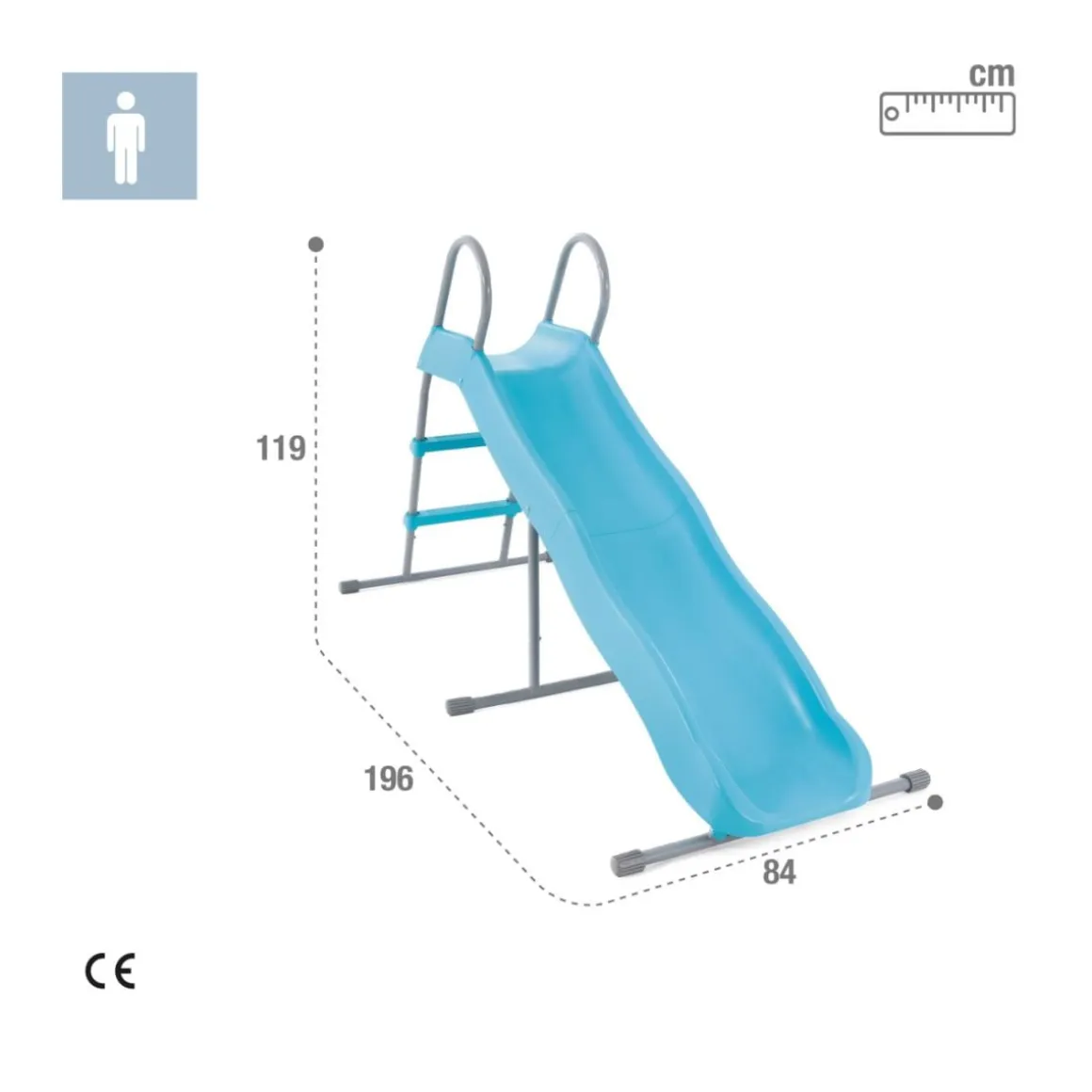 Tobogán infantil Intex 2 escalones 3-10 años azul 119x84x196 cm