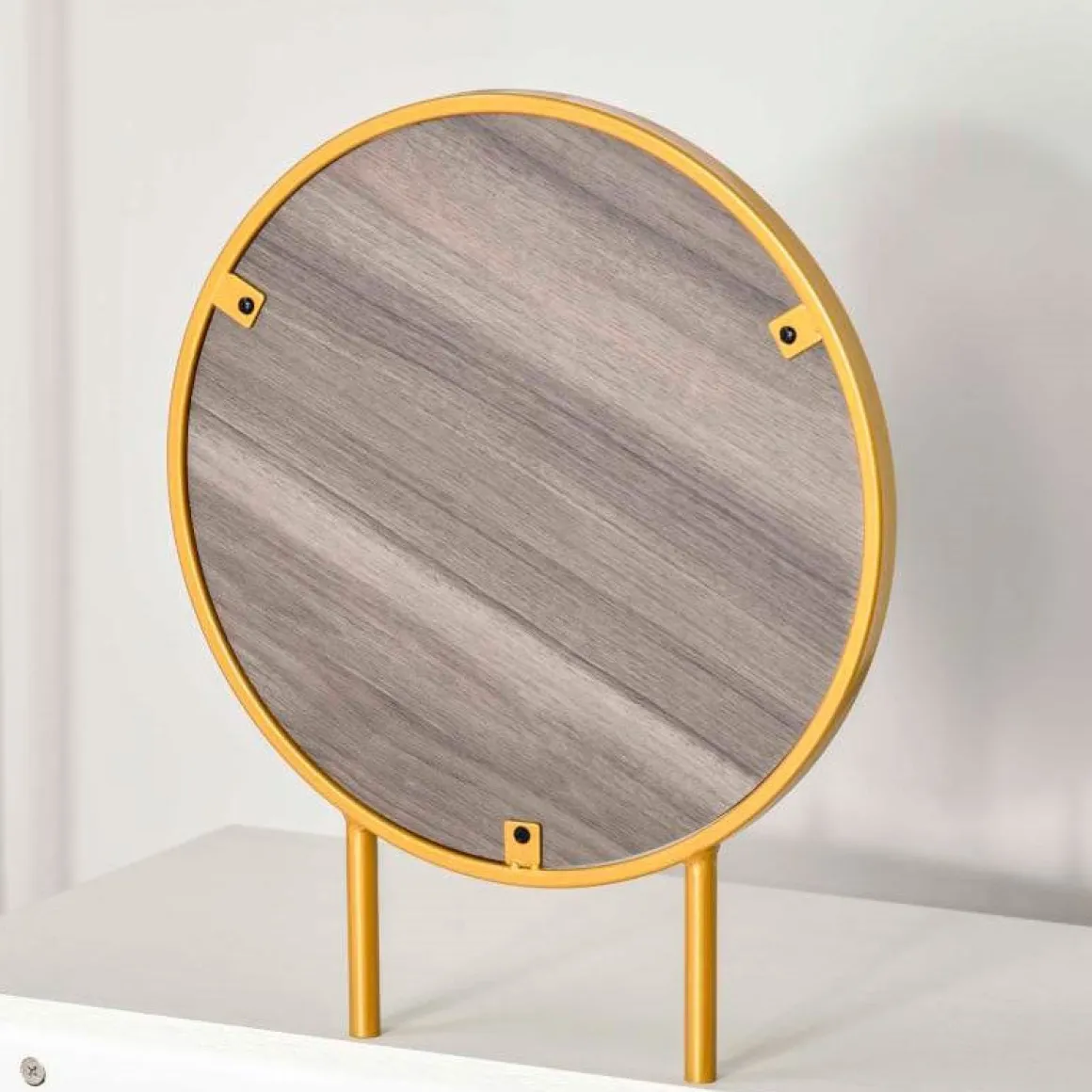 Tocador con espejo Homcom 2 cajones blanco/dorado 123x80x40 cm