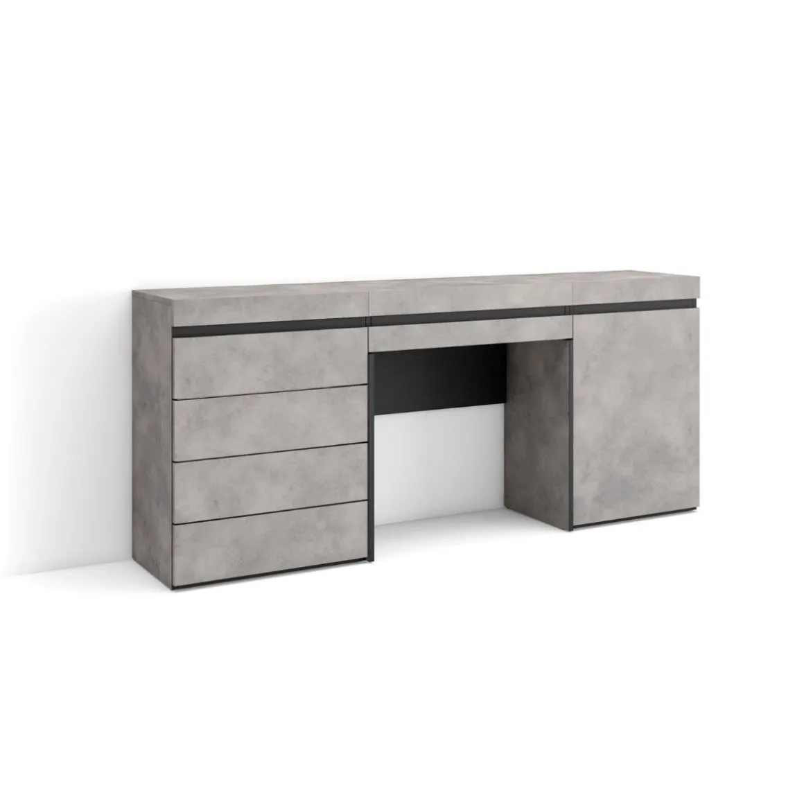 Tocador Kroma 5 cajones con puerta 75x177,1x35 cm