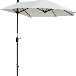 Toldo de pared Omaha semicircular con manivela + base cruzada crema 240x200x190 cm