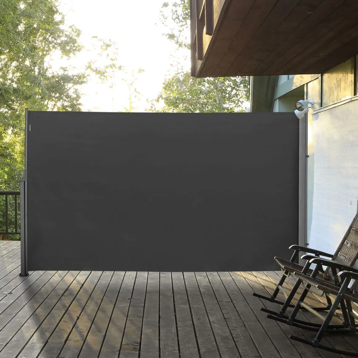 Toldo lateral Outsunny enrollable retráctil gris 180x300 cm