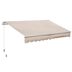 Toldo manual Almería Outsunny retráctil anti-UV beige 295x200 cm
