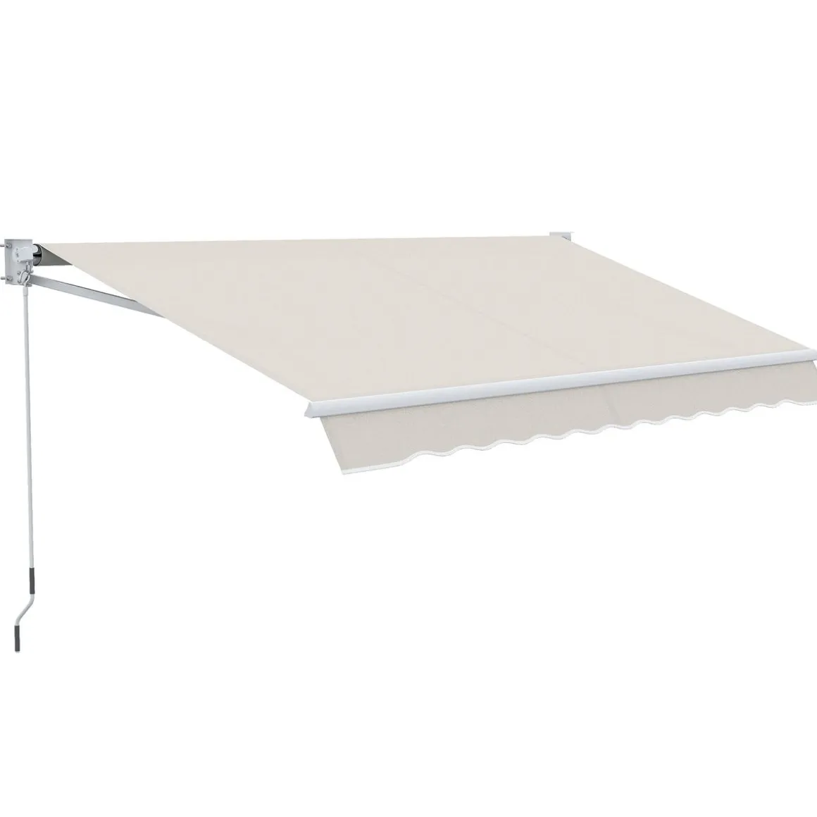 Toldo manual Cáceres Outsunny protección UV50+ crema 200x295 cm