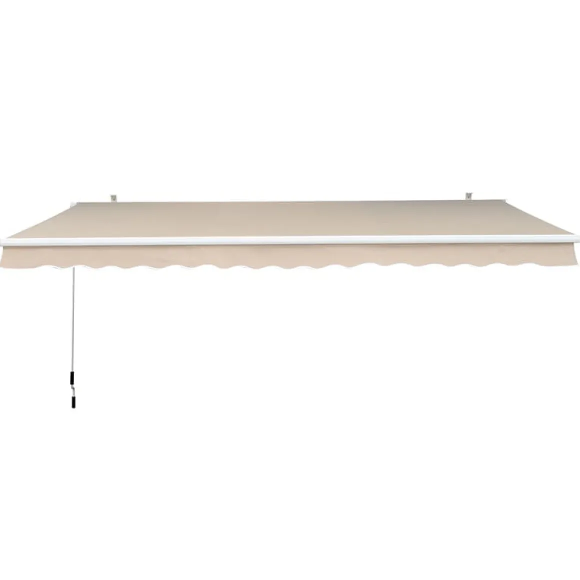 Toldo manual Outsunny con manivela ángulo ajustable crema 160x295x0-250 cm
