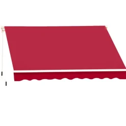 Toldo manual Outsunny rojo 245x395 cm