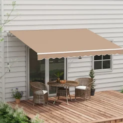 Toldo manual Palma Outsunny retráctil anti-UV 350x250 cm